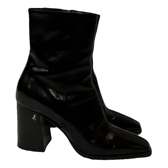 Jimmy Choo Glossy Black Heeled Boots - Picture 1 of 3